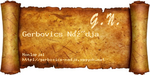 Gerbovics Nádja névjegykártya